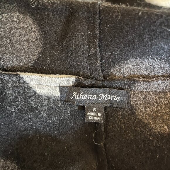 Athena Marie Size S Open-Front Sleeveless Coat Textured Felted - Picture 2 of 10